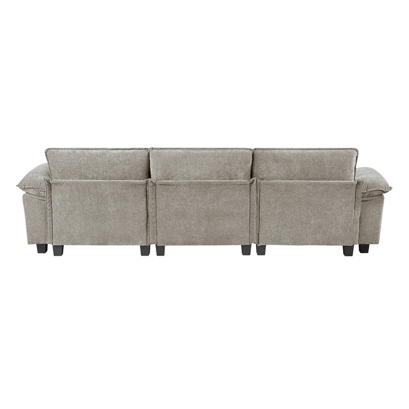 Pemberly Row Chenille Sofa with Reversible Loose Cushions in Dark Pewter