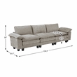 Pemberly Row Chenille Sofa with Reversible Loose Cushions in Dark Pewter
