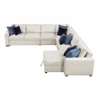 Pemberly Row Microfiber 5-Piece Modular Sectional with Storage Chaise in Beige