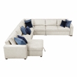 Pemberly Row Microfiber 5-Piece Modular Sectional with Storage Chaise in Beige