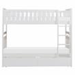 Pemberly Row Wood Twin-Over-Twin Bunk Bed with Storage Boxes in White