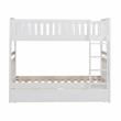 Pemberly Row Wood Twin-Over-Twin Bunk Bed with Storage Boxes in White