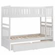 Pemberly Row Wood Twin-Over-Twin Bunk Bed with Storage Boxes in White