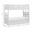 Pemberly Row Wood Twin-Over-Twin Bunk Bed with Storage Boxes in White