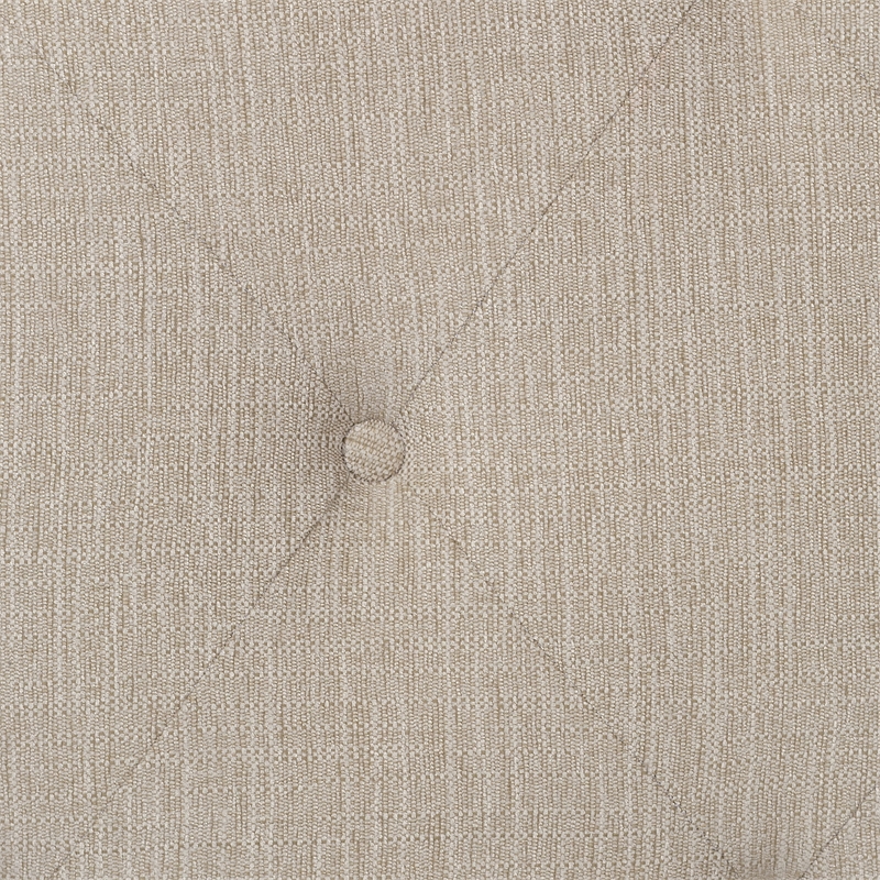 Pemberly Row Tufted Upholstered Queen Bed with Nailhead Trim in Beige