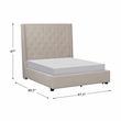 Pemberly Row Tufted Upholstered Queen Bed with Nailhead Trim in Beige