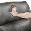 Pemberly Row Microfiber Rocker Reclining Chair with Tab Pull in Gray