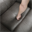 Pemberly Row Microfiber Rocker Reclining Chair with Tab Pull in Gray