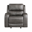 Pemberly Row Microfiber Rocker Reclining Chair with Tab Pull in Gray