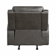 Pemberly Row Microfiber Rocker Reclining Chair with Tab Pull in Gray