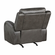 Pemberly Row Microfiber Rocker Reclining Chair with Tab Pull in Gray