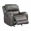 Pemberly Row Microfiber Rocker Reclining Chair with Tab Pull in Gray