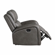 Pemberly Row Microfiber Rocker Reclining Chair with Tab Pull in Gray