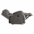 Pemberly Row Microfiber Rocker Reclining Chair with Tab Pull in Gray