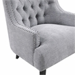 Pemberly Row Chenille Tufted Accent Chair with Nailhead Trim in Gray