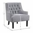 Pemberly Row Chenille Tufted Accent Chair with Nailhead Trim in Gray