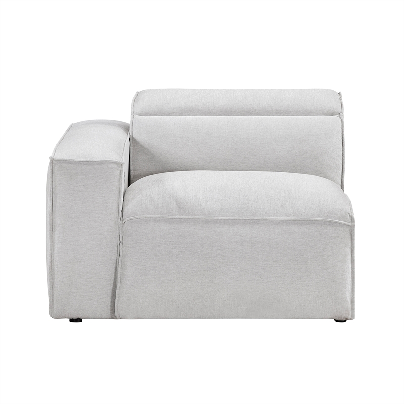 Pemberly Row Microfiber Power Left Side Reclining Chair in Light Gray