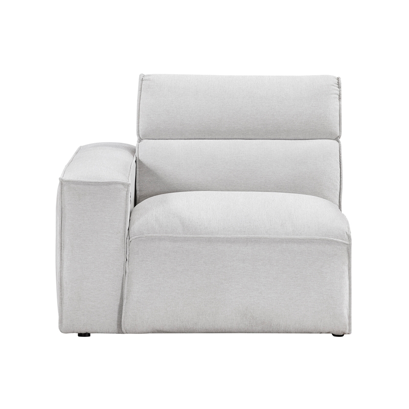 Pemberly Row Microfiber Power Left Side Reclining Chair in Light Gray