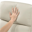 Pemberly Row Top Grain Leather Swivel Glider Reclining Chair in Beige