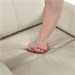 Pemberly Row Top Grain Leather Swivel Glider Reclining Chair in Beige