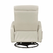 Pemberly Row Top Grain Leather Swivel Glider Reclining Chair in Beige