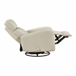 Pemberly Row Top Grain Leather Swivel Glider Reclining Chair in Beige