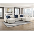 Pemberly Row Microfiber 4-Piece Sectional with Reversible Chaise in Beige
