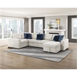 Pemberly Row Microfiber 4-Piece Sectional with Reversible Chaise in Beige