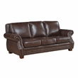 Pemberly Row Top Grain Leather Sofa with Nailhead Trim in Brown