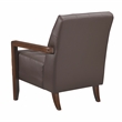 Pemberly Row Top Grain Leather Tufted Accent Chair in Dark Brown