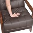 Pemberly Row Top Grain Leather Tufted Accent Chair in Dark Brown