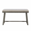 Pemberly Row Textured Fabric Counter Height Bench in Light Gray