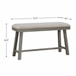 Pemberly Row Textured Fabric Counter Height Bench in Light Gray