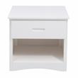 Pemberly Row 1-Drawer Transitional Wood Nightstand with Storage Cubby in White
