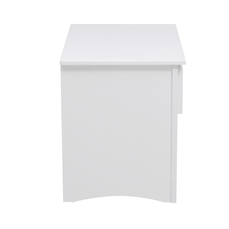 Pemberly Row 1-Drawer Transitional Wood Nightstand with Storage Cubby in White