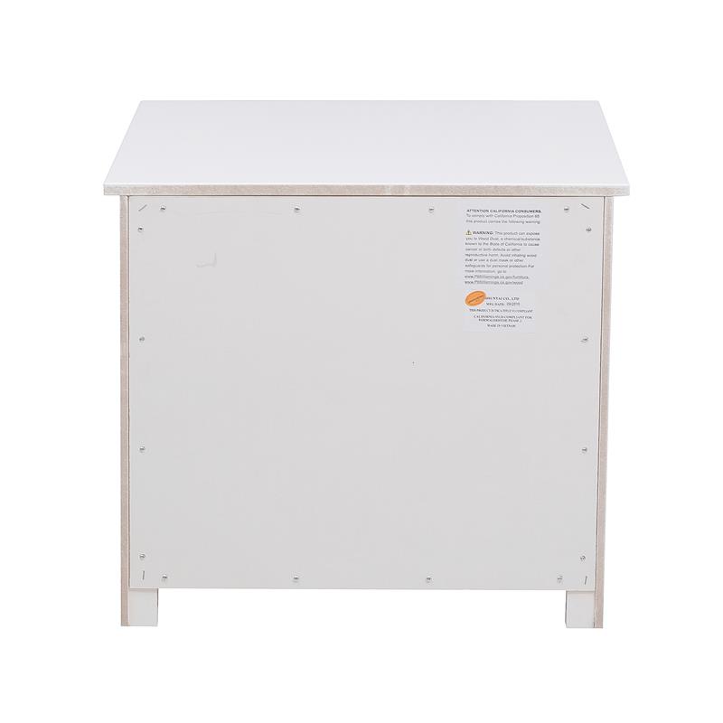 Pemberly Row 1-Drawer Transitional Wood Nightstand with Storage Cubby in White