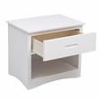 Pemberly Row 1-Drawer Transitional Wood Nightstand with Storage Cubby in White