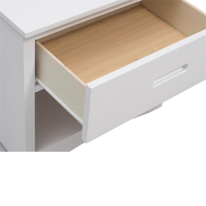 Pemberly Row 1-Drawer Transitional Wood Nightstand with Storage Cubby in White