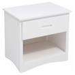 Pemberly Row 1-Drawer Transitional Wood Nightstand with Storage Cubby in White