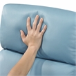 Pemberly Row Top Grain Leather Swivel Glider Reclining Chair in Blue