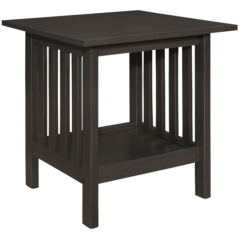 Pemberly Row 3-Piece Rubberwood Coffee Table Set with Shelves in Antique Gray