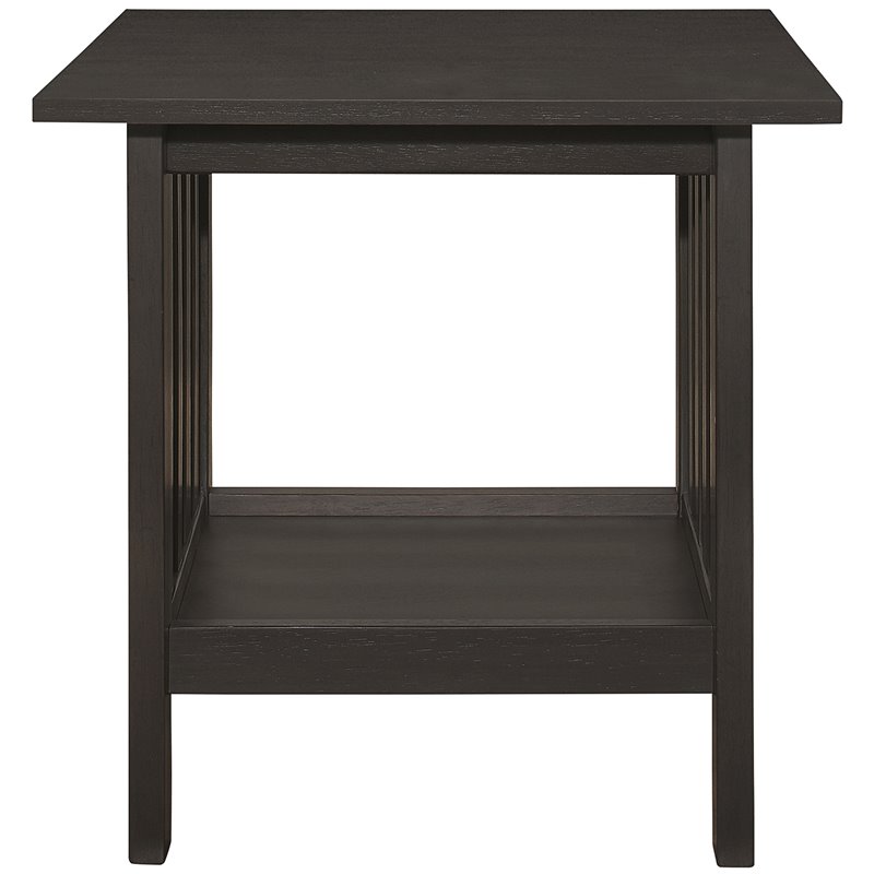 Pemberly Row 3-Piece Rubberwood Coffee Table Set with Shelves in Antique Gray