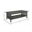 Pemberly Row 3-Piece Rubberwood Coffee Table Set with Shelves in Antique Gray