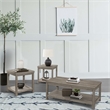 Pemberly Row 3-Piece Transitional Wood Occasional Table Set in Weathered Gray