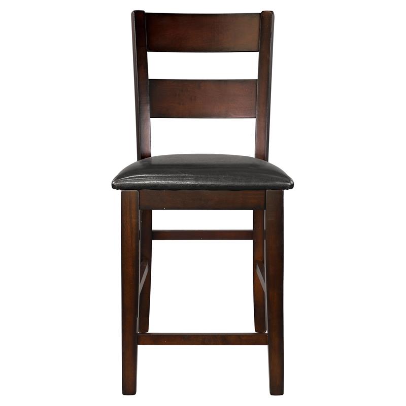 Pemberly Row Wood Counter Height Dining Chairs in Cherry (Set of 2)