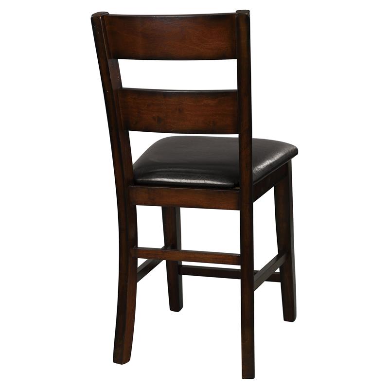 Pemberly Row Wood Counter Height Dining Chairs in Cherry (Set of 2)