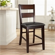 Pemberly Row Wood Counter Height Dining Chairs in Cherry (Set of 2)
