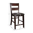 Pemberly Row Wood Counter Height Dining Chairs in Cherry (Set of 2)