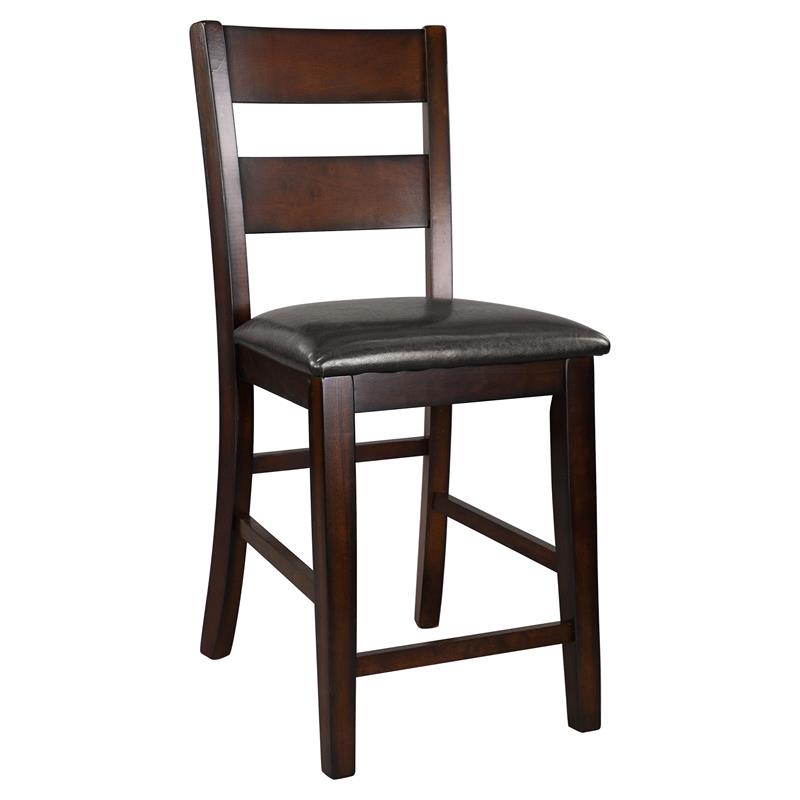 Pemberly Row Wood Counter Height Dining Chairs in Cherry (Set of 2)