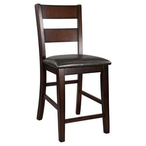 Pemberly Row Wood Counter Height Dining Chairs in Cherry (Set of 2)
